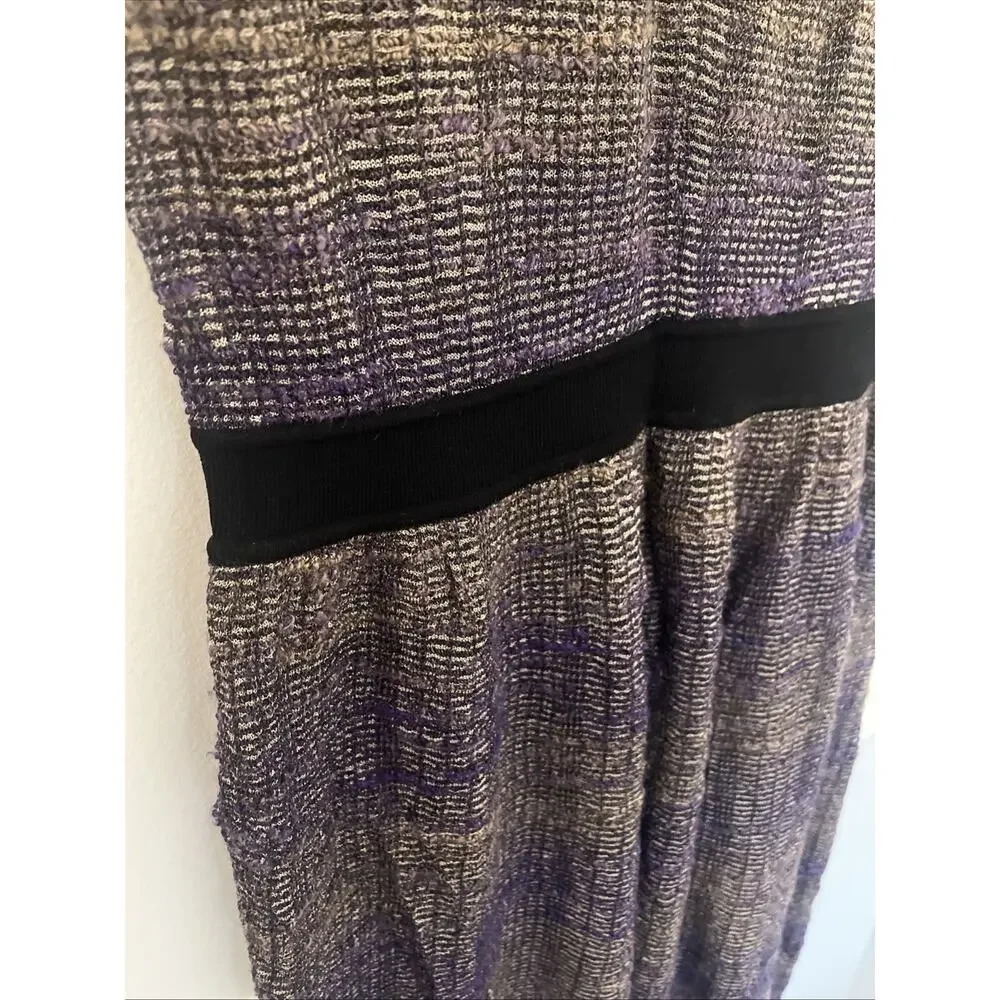 Tory Burch Nadia Knit Midi Dress‎ Size Medium Purple Black